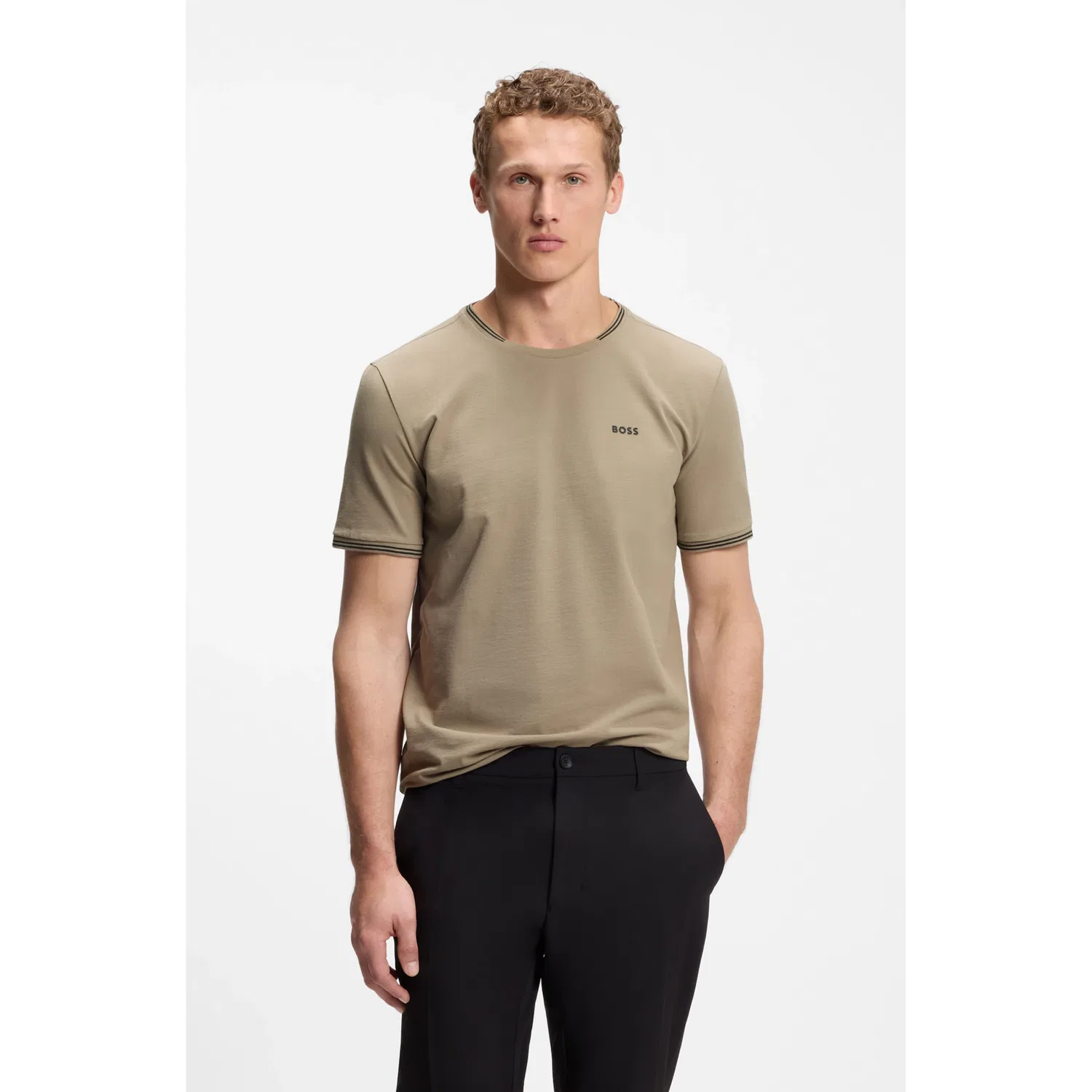 Детская хлопковая дышащая футболка Taul BOSS GREEN, Light Pastel Green