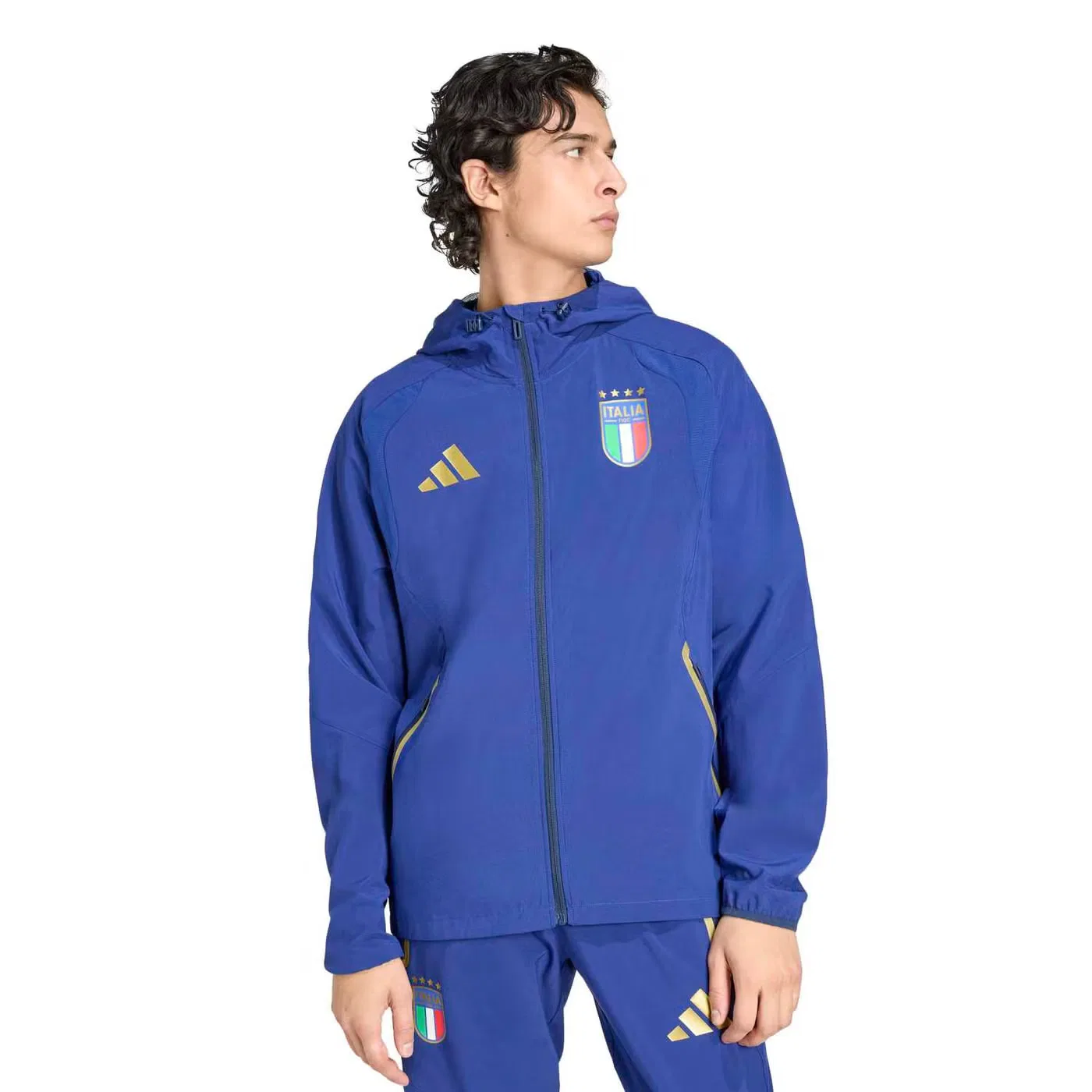 Ветровка с длинным рукавом Italy Tiro Travel Adidas, синий — фото 2