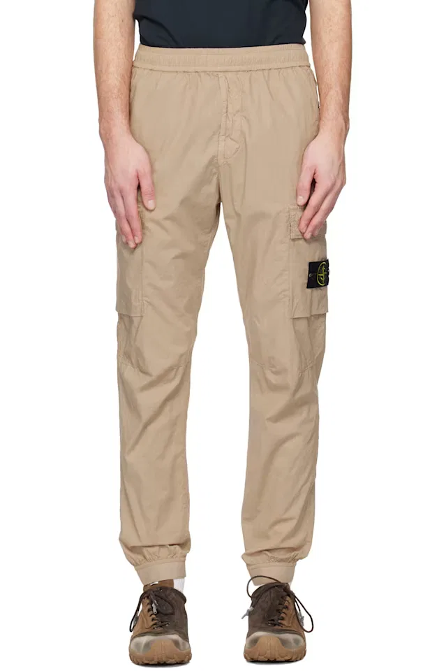 Брюки-карго из хлопковой ткани стрейч 3100031 бежевого цвета paracadute Stone Island