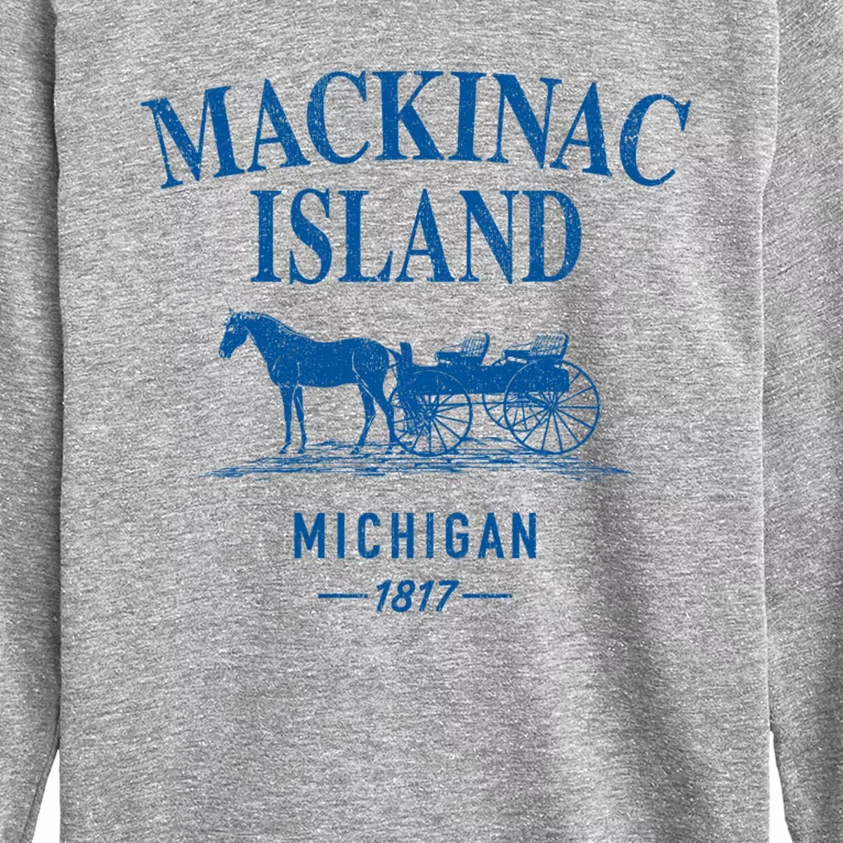Детская футболка с длинным рукавом с принтом Mackinac Island, Michigan Instant Message, Athletic Heather — фото 2