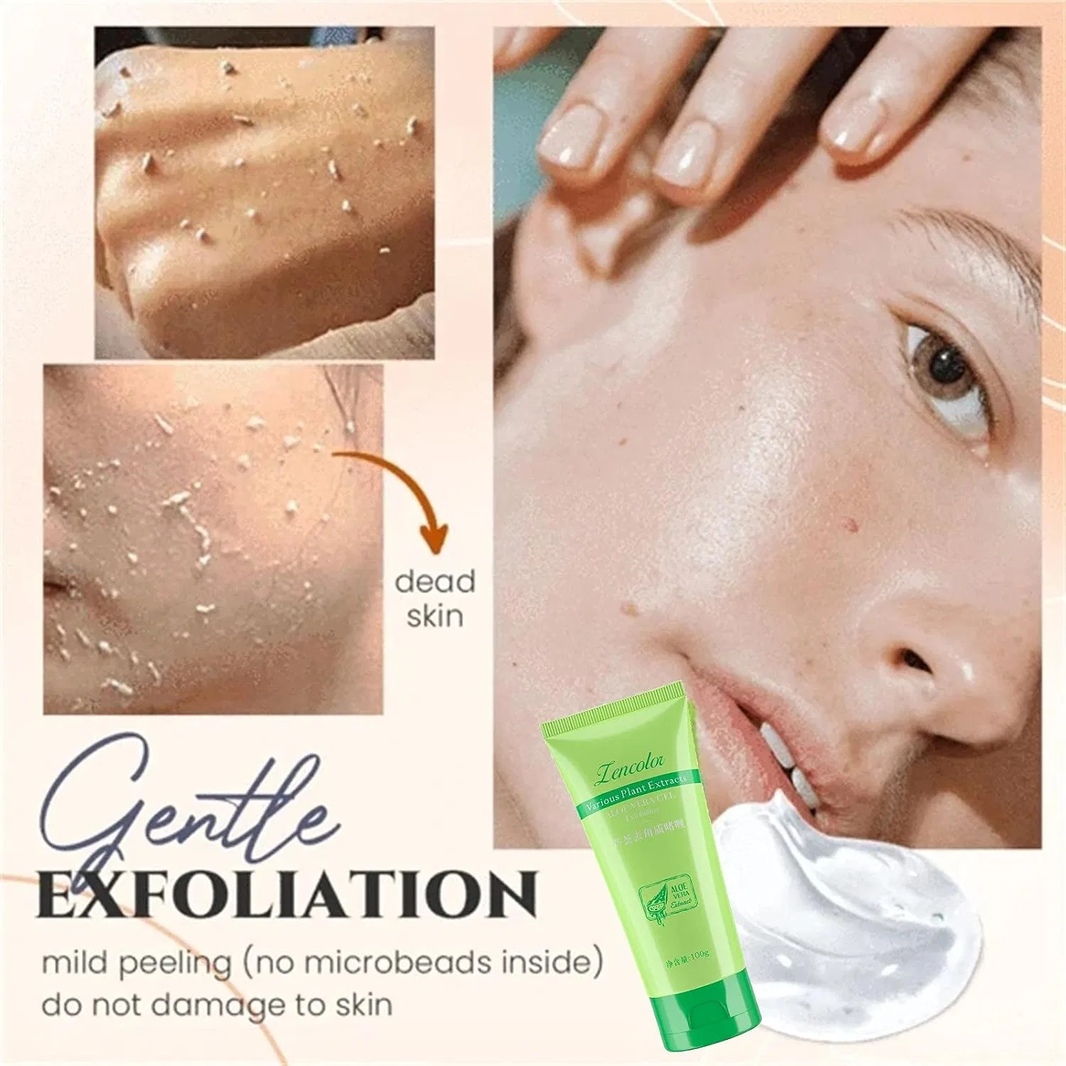 Скраб для лица Aloe Exfoliating Gel, очищающий, 100 г Generic — фото 2