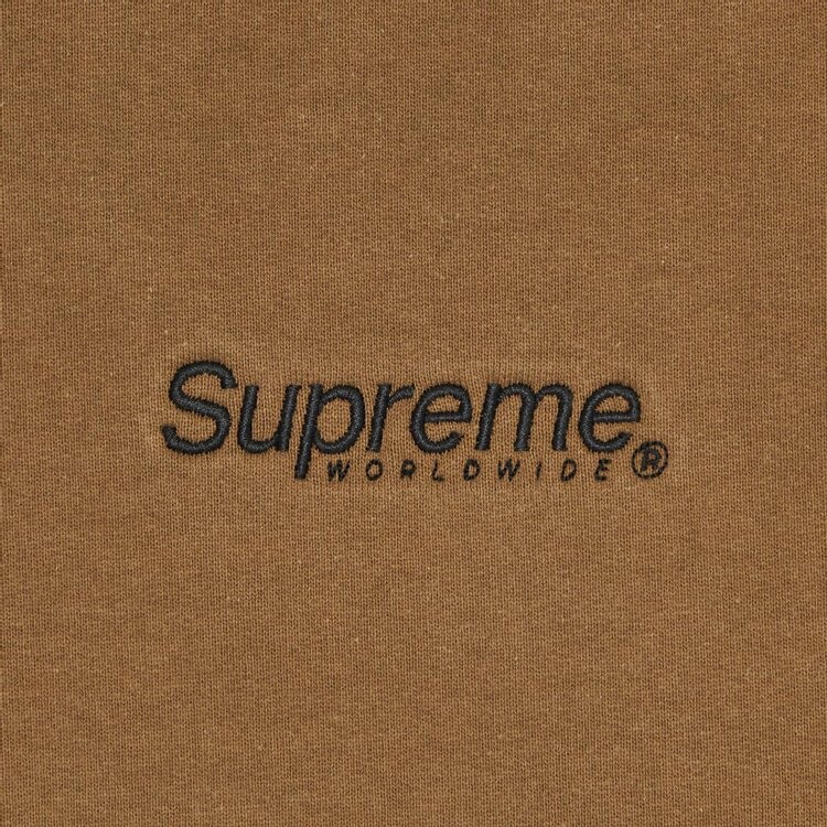 Толстовка Supreme Worldwide Hooded Sweatshirt 'Olive Brown', коричневый — фото 4