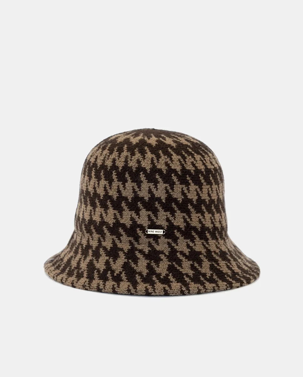 

Клош с узором «гусиная лапка» Nine West, темно-коричневый