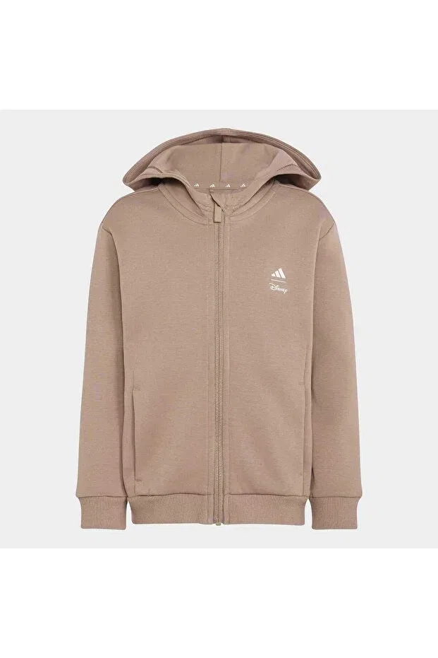 Детские спортивный свитшот с капюшоном Lk dy mm tt unisex kids sports sweatshirt ks3957 Adidas, Khaki / Off-White — фото 4