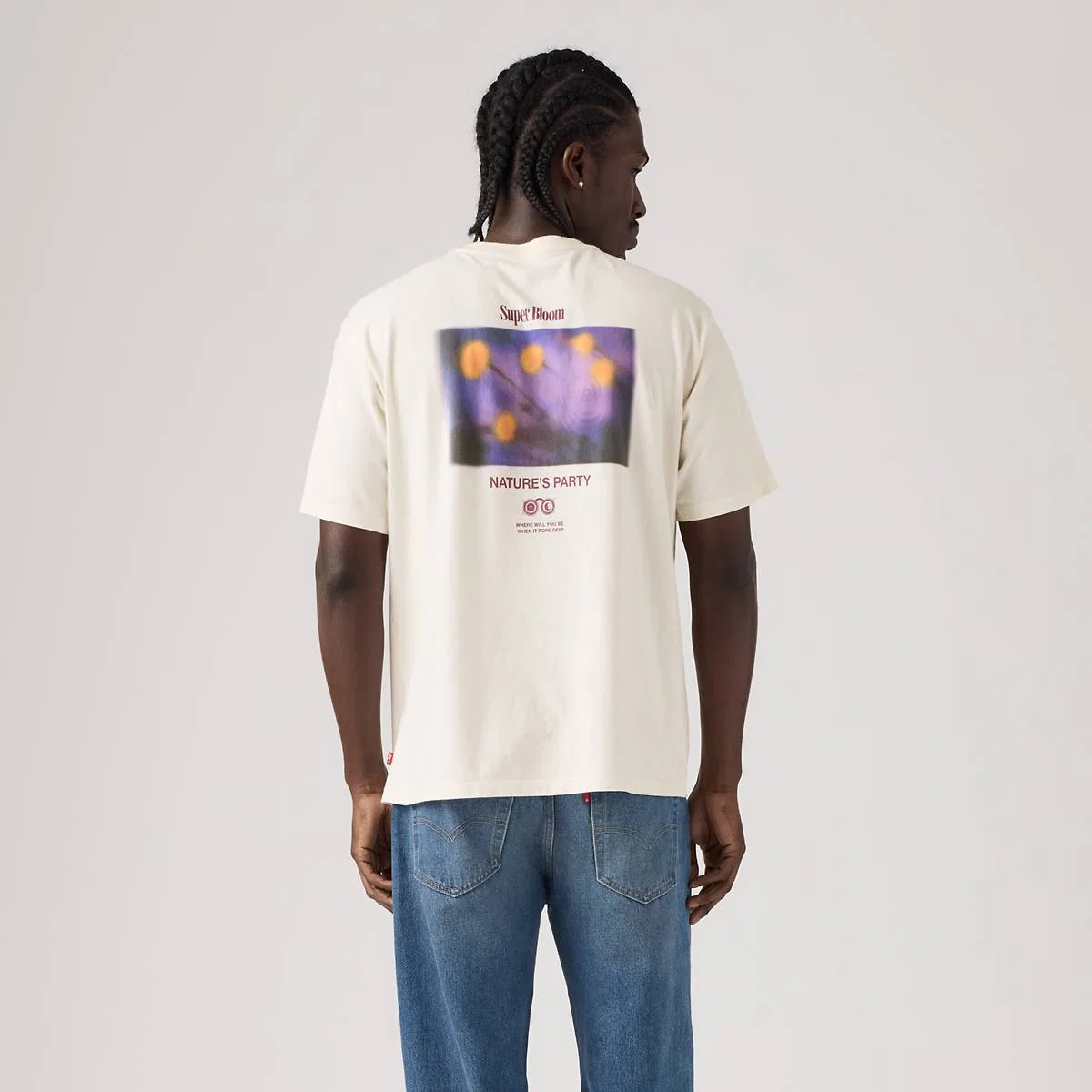 Свободная футболка в винтажном стиле с графическим принтом Levi's, Super Bloom Egret - Tan — фото 4