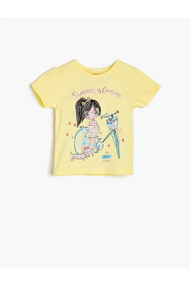 Детская футболка для девочек хлопковая Koton, Yellow