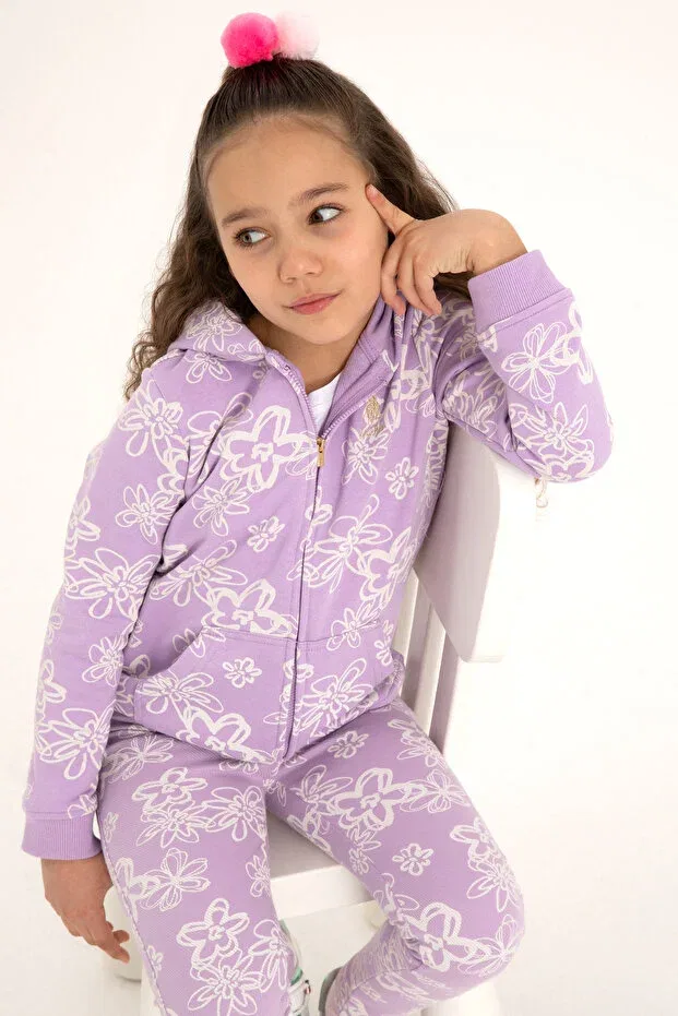 Детское худи с капюшоном U.S. Polo Assn., Lilac