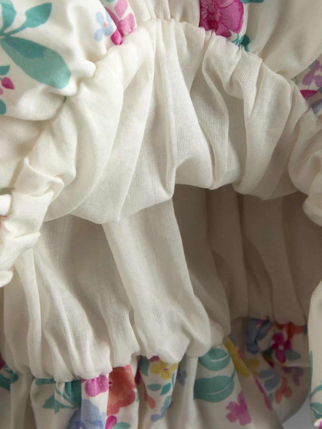 Платье для девочек с цветочным принтом, модель Bubble Hem Jojo Maman Bébé, кремовый — фото 3