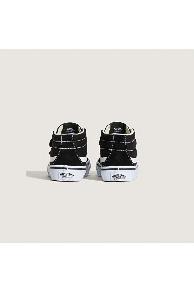 Детские кроссовки для девочек на липучке Sk-8 Mid Reissue Vans, Черный — фото 3