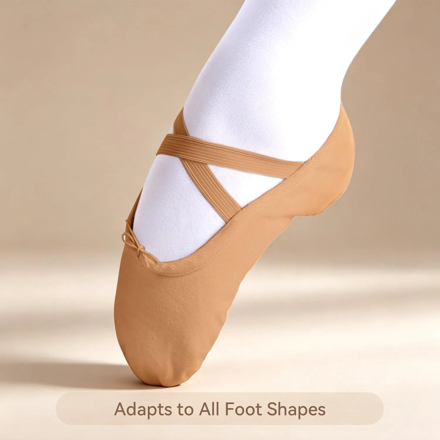 Детские балетки для девочек на танцы Dons Girl, Camel — фото 4