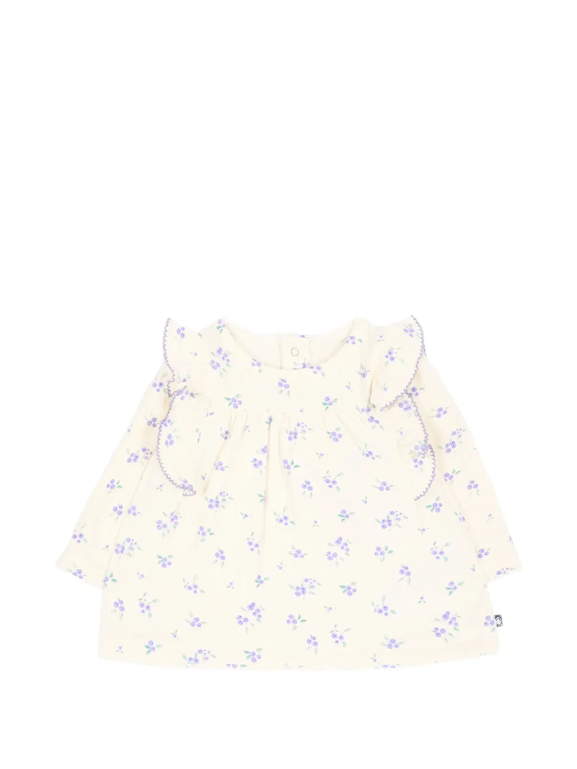 Блузка с цветочным принтом и оборками Petit Bateau, белый