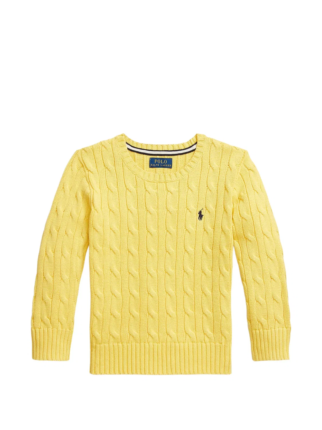 Вязаный свитер с вышитым логотипом Polo Ralph Lauren Kids, желтый