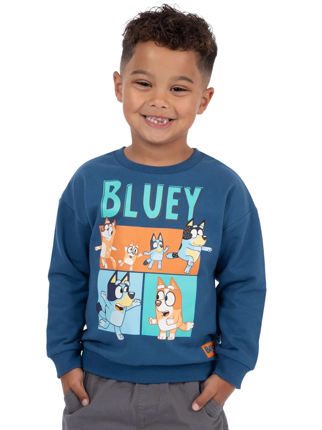 Свитшот с принтом Bluey Character, синий