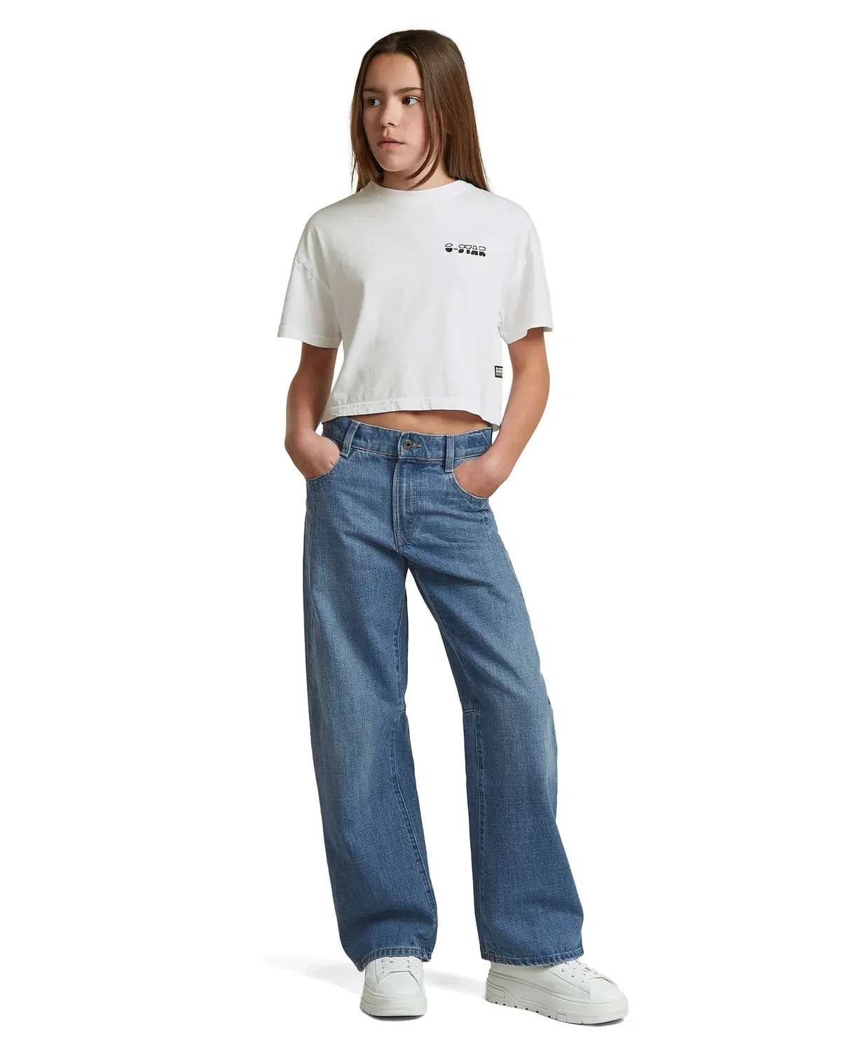 Футболка укороченная свободная G-Star Raw, белый — фото 3