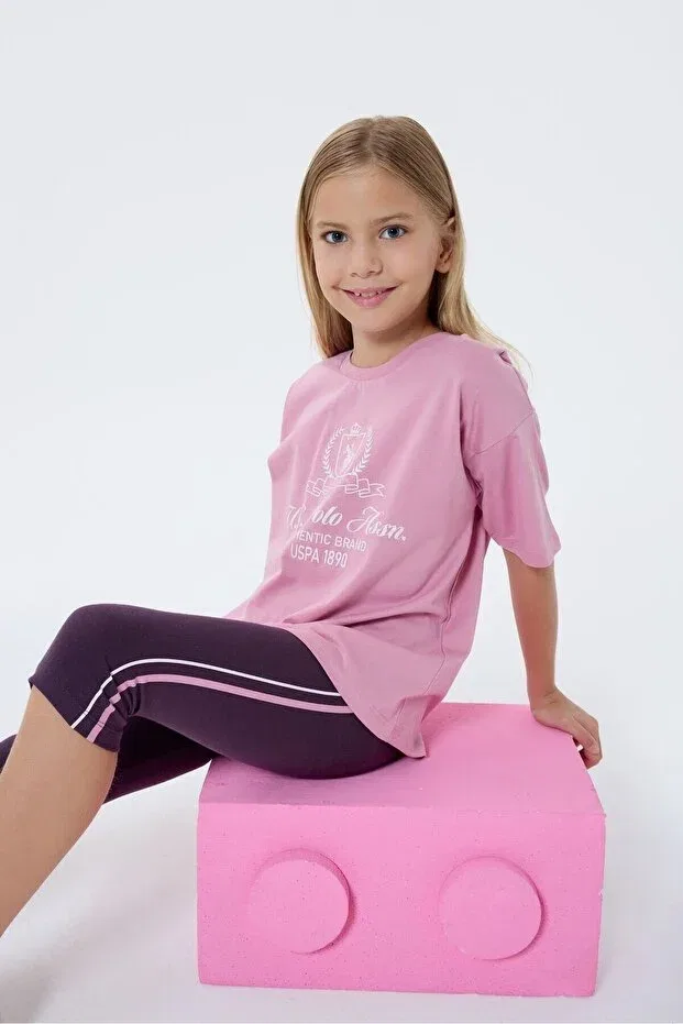 Детские леггинсы для девочек с принтом U.S. Polo Assn., Pink