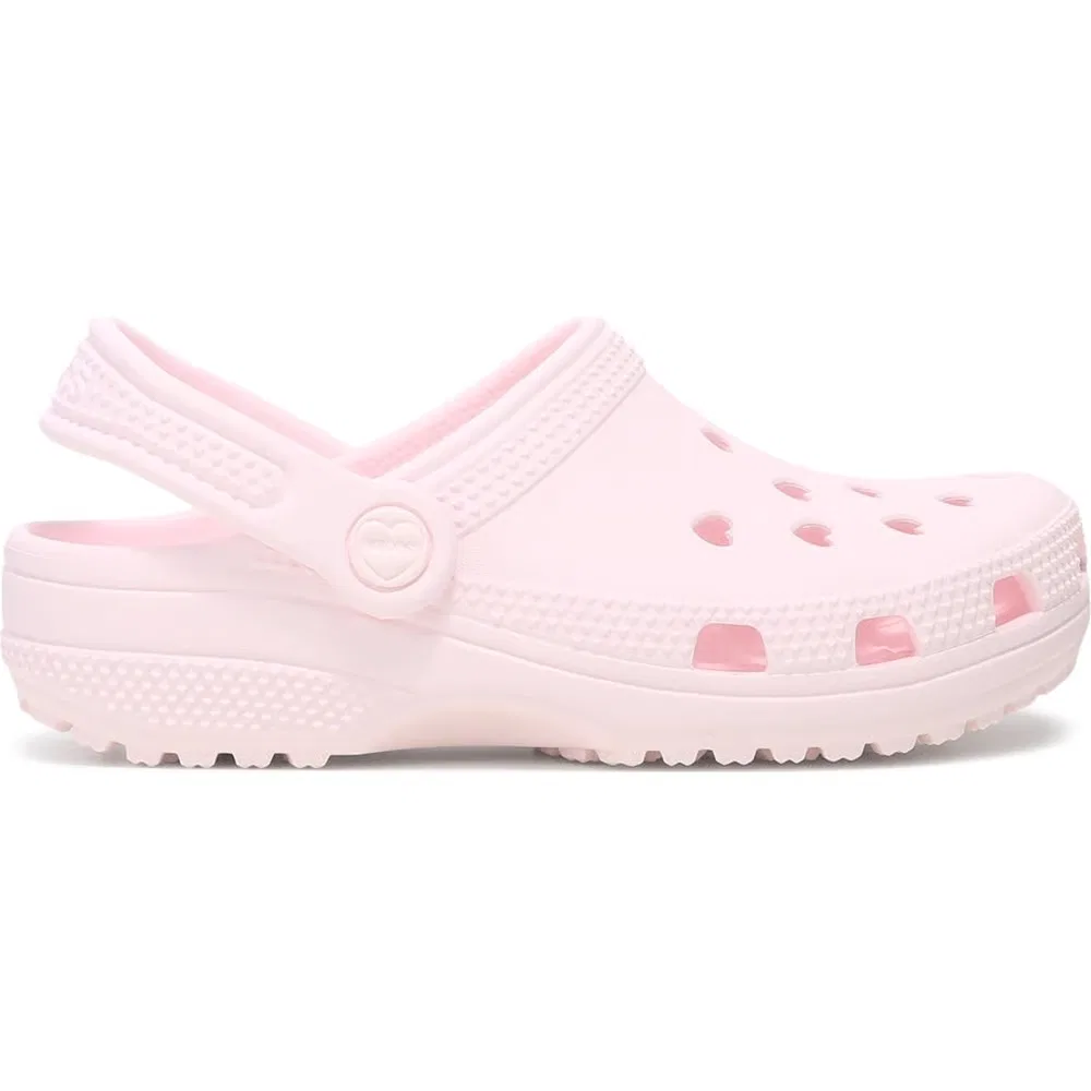 Классические детские сабо с вырезанным сердечком Crocs, Pink Bubble Ice — фото 2