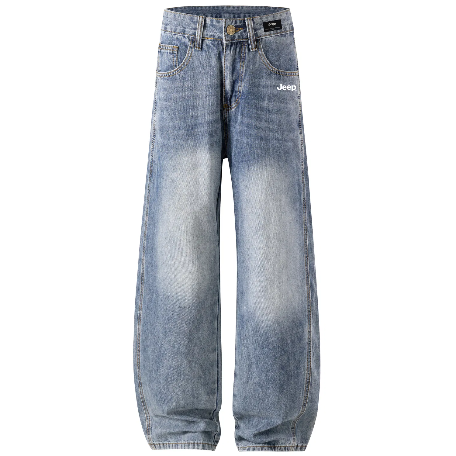 Детские джинсы свободного кроя с широкими штанинами Jeep Wrangler Jeans, Vintage Blue — фото 3