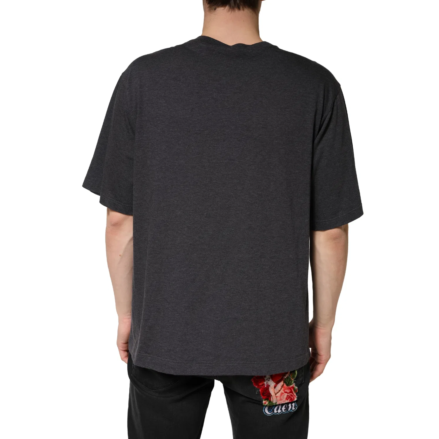 Мужская футболка с коротким рукавом Crewneck T-shirt Dolce & Gabbana, Dark Gray — фото 4
