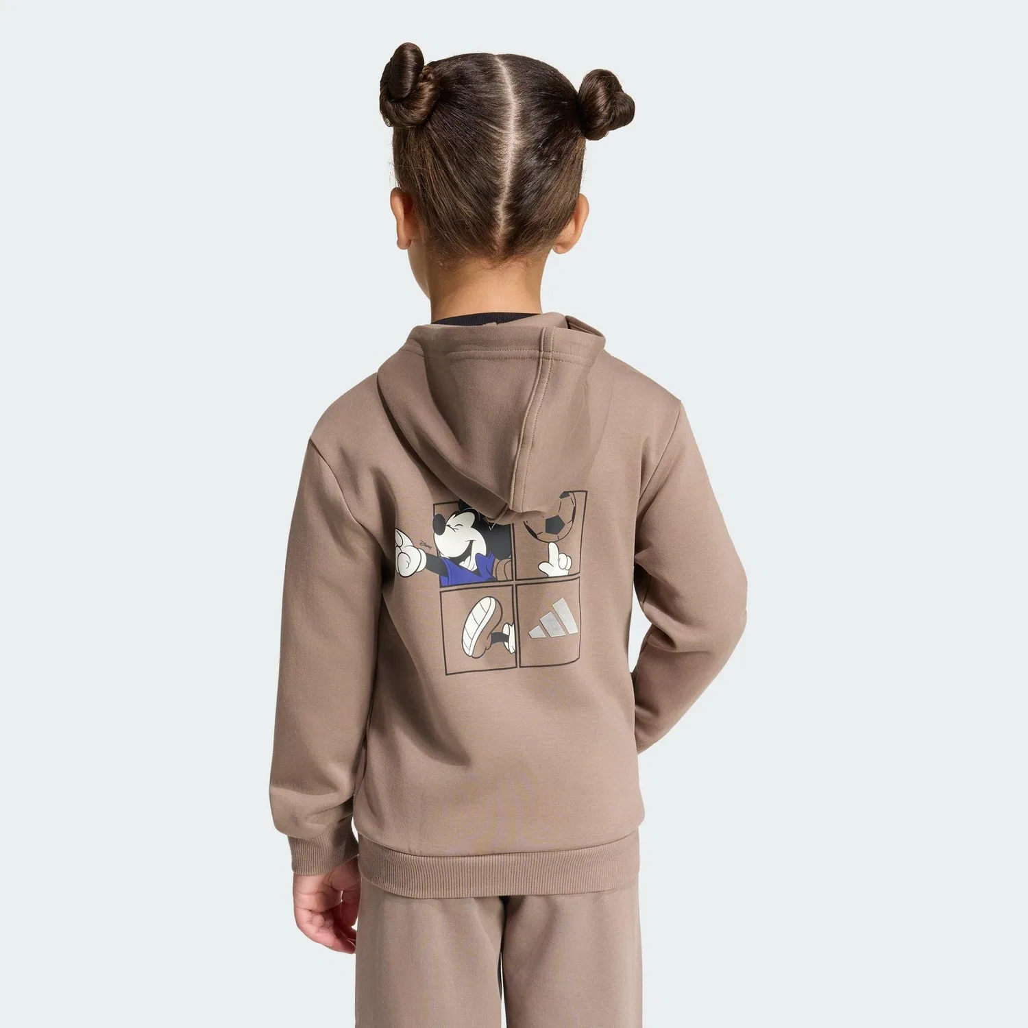 Детская тренировочная куртка с капюшоном Micky Maus Adidas, Khaki Weiss — фото 3