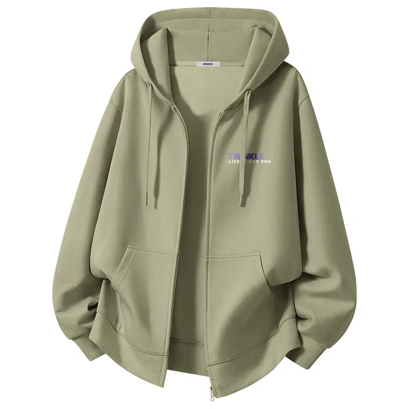 Детское худи оверсайз MINISO, Цвет Gray Pea Green
