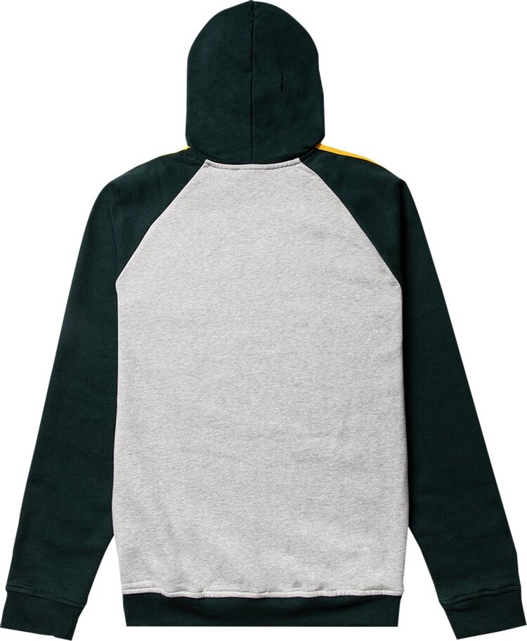 Худи adidas x Noah 3S Hoody 'Medium Grey Heather/Green Night', серый — фото 3