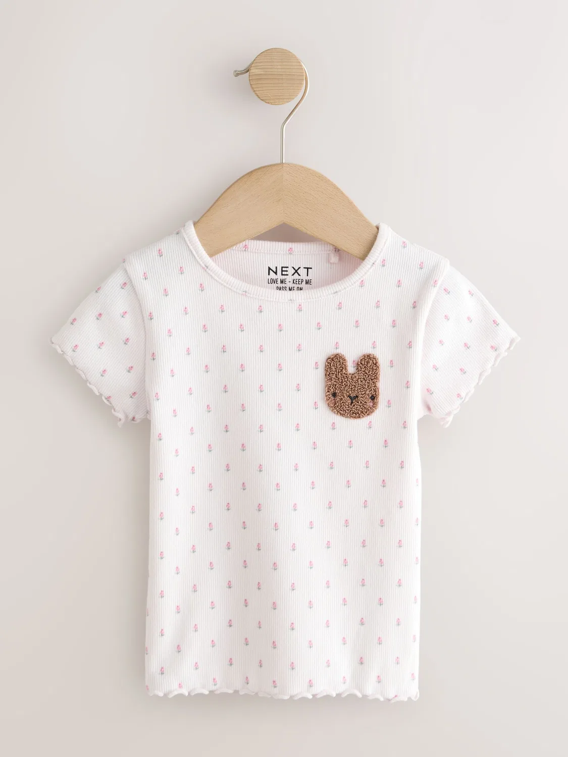 Набор футболок Ribbed Short Sleeve Tops 5 Pack Next, розовый — фото 2