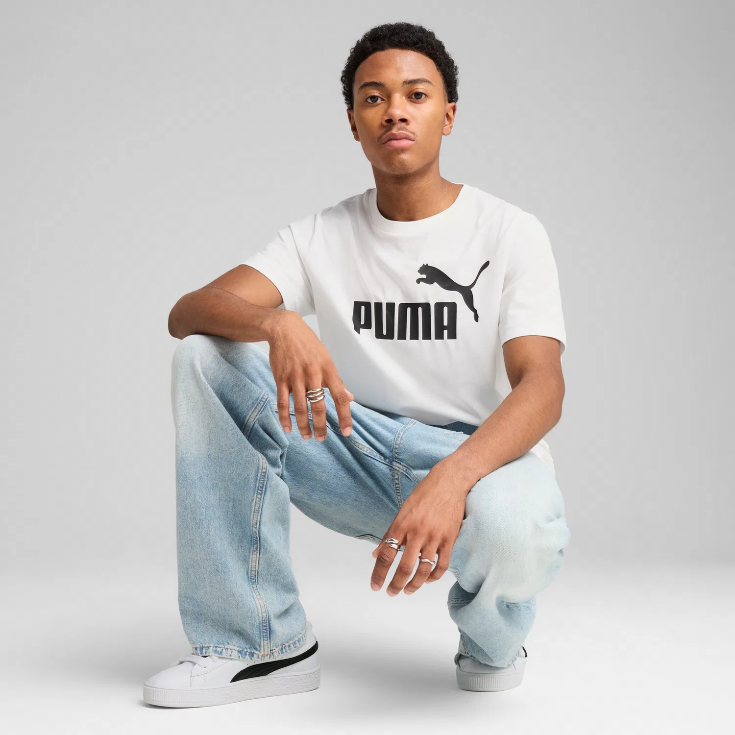 Детская хлопковая футболка с логотипом PUMA, White — фото 4
