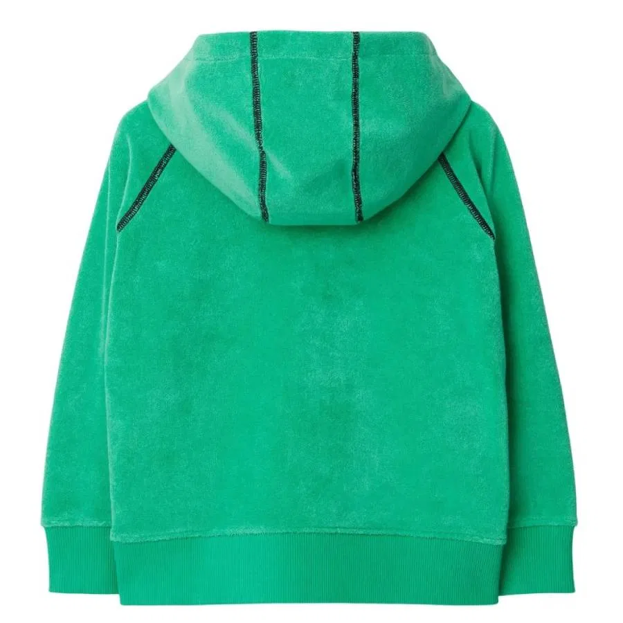 Худи-молния детское из махровой ткани Timmy Towelling Zip Hoodie Burberry, Bright Jade — фото 2