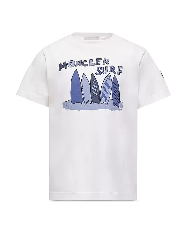 Детская футболка для мальчиков с принтом Surf Tee Moncler, Natural