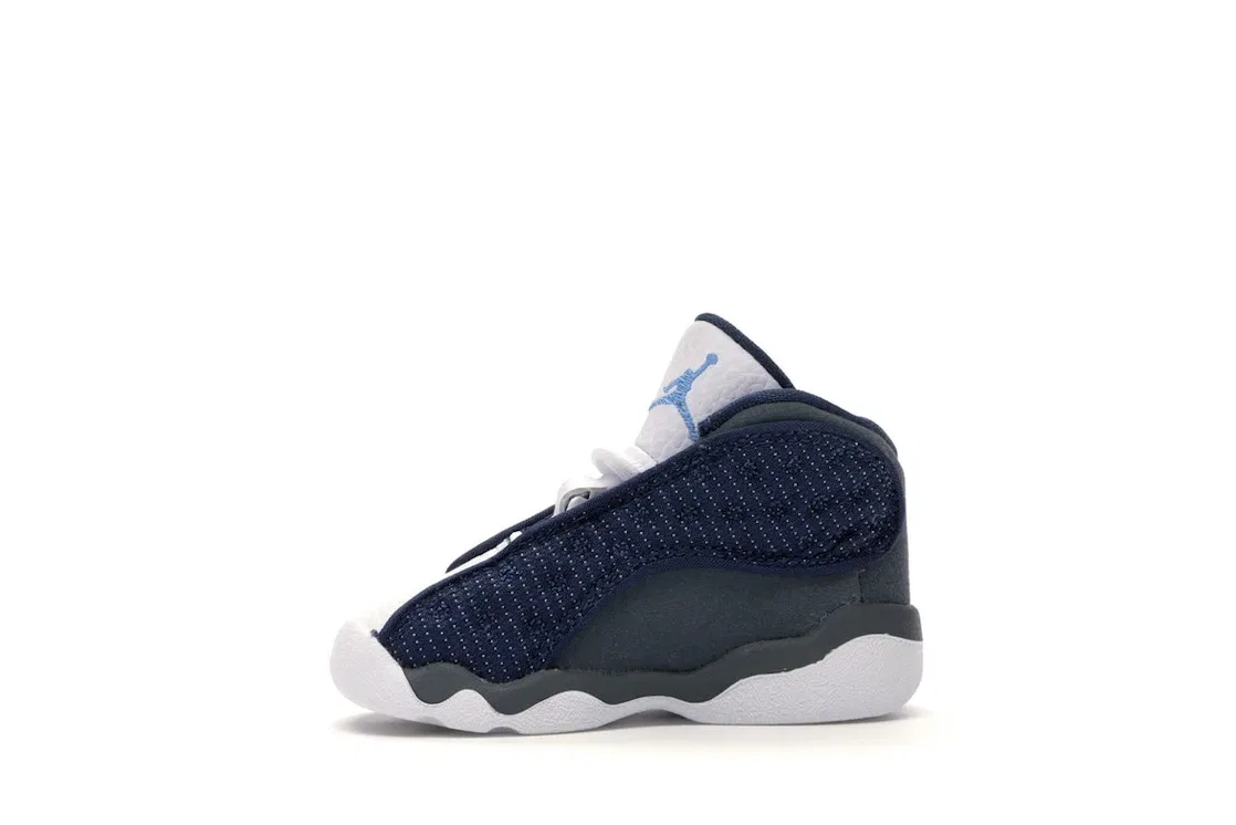 Детские кроссовки для мальчиков с замшевыми вставками Jordan 13 Retro, Navy/Flint Grey-White-University Blue — фото 3