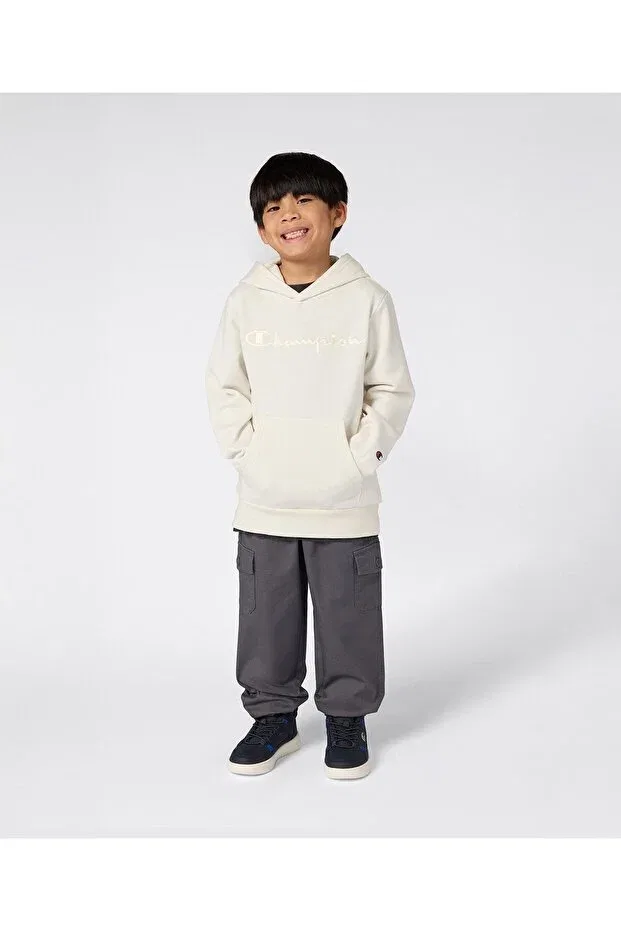 Детское худи с капюшоном хлопковое Icons hooded sweatshirt Champion, White — фото 3