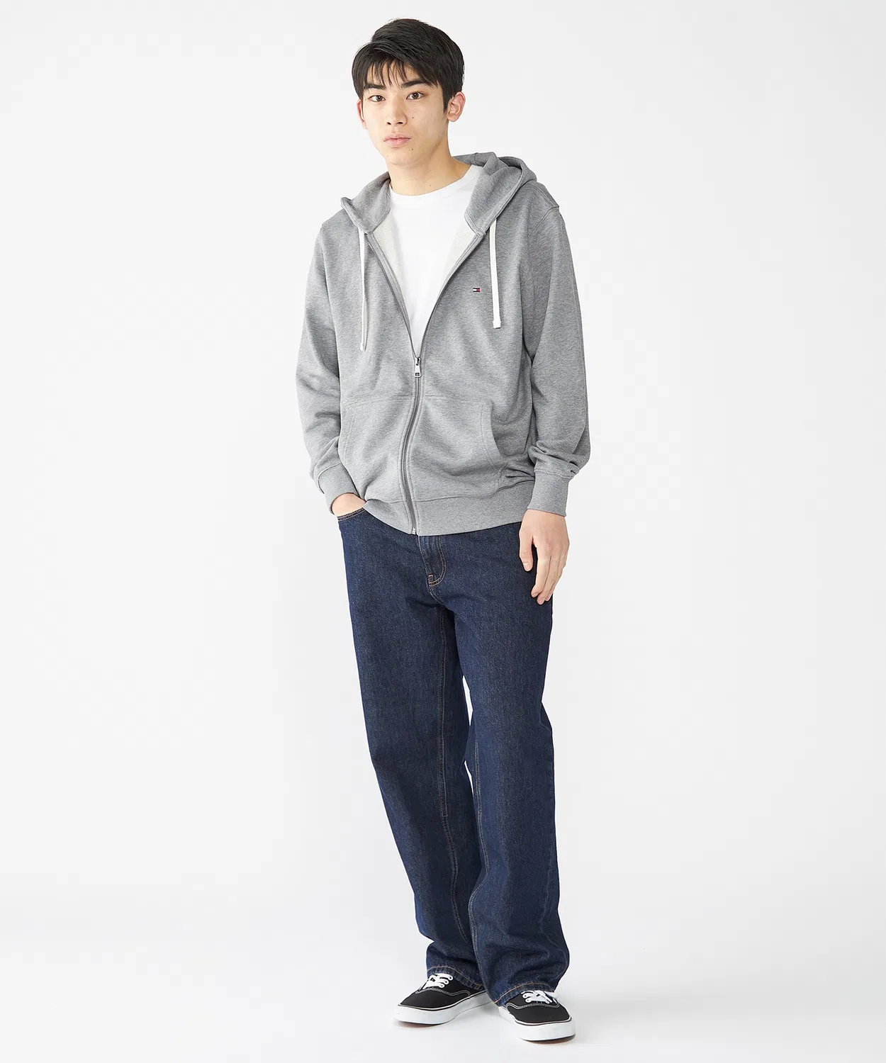 Мужское худи с длинным рукавомEssential Terry Zip-Up TOMMY HILFIGER, Grey — фото 3
