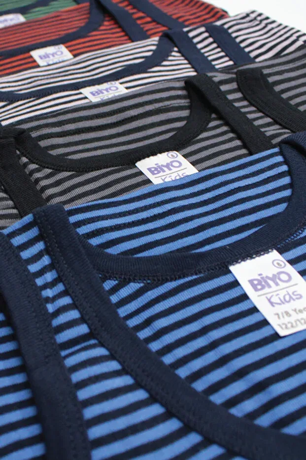 Детское белье для мальчиков хлопковое комплект из 5 предметов Biyokids, Striped 2013-3 — фото 4