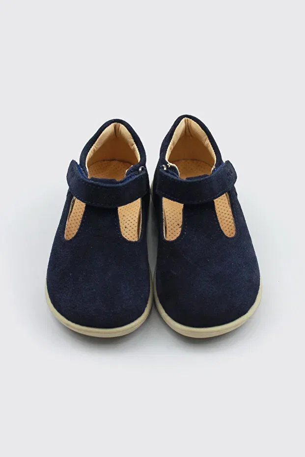 Детские туфли для первых шагов из натуральной кожи Papi Ayakkabı, Navy Blue — фото 4
