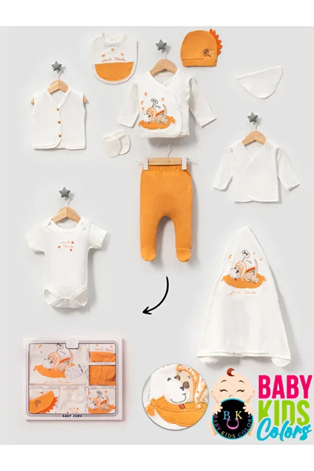 Детский комплект одежды для новорожденных с вышивкой собачки Baby Kids Colors, Orange
