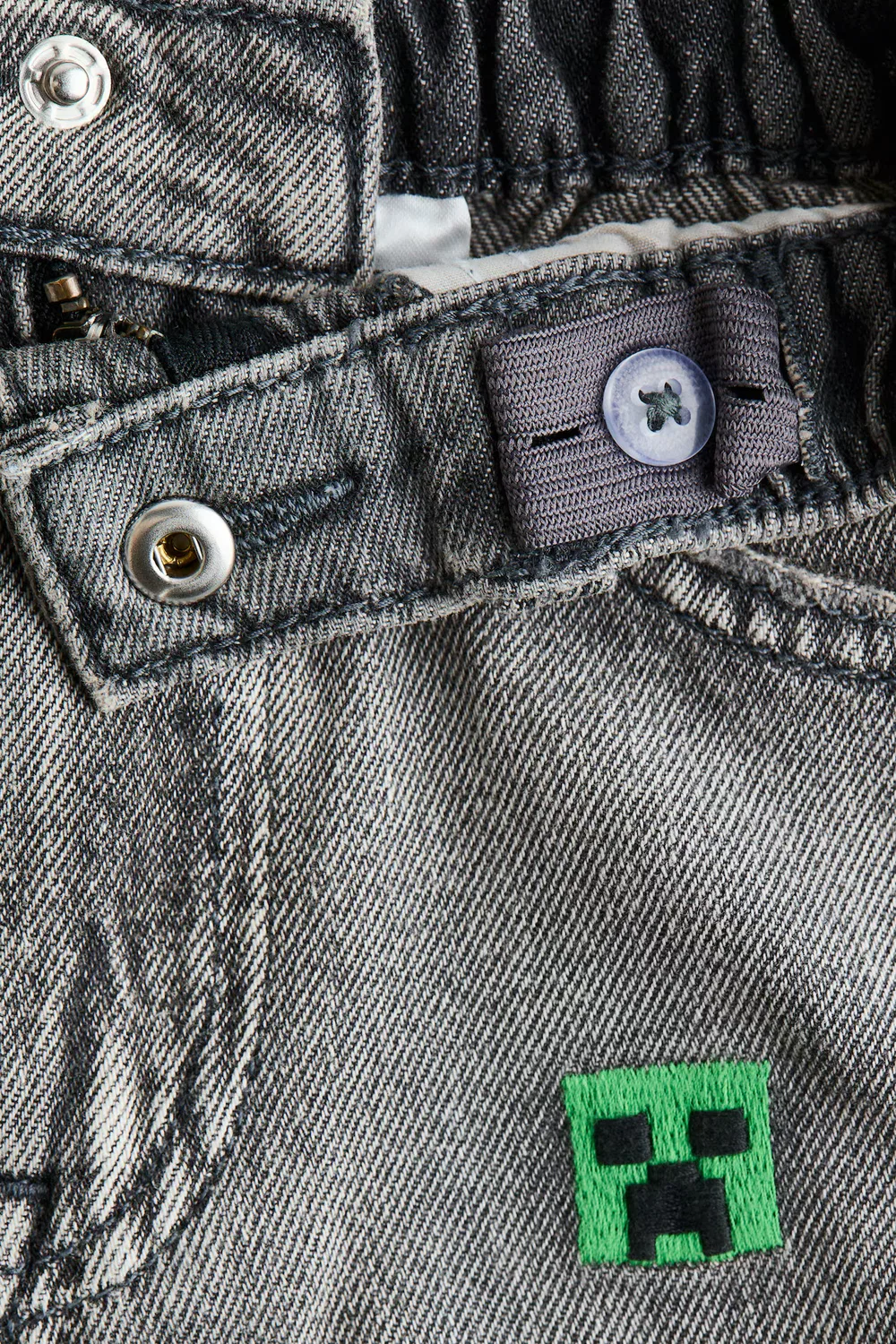 Джинсы с принтом, стандартного кроя H&M, Denimgrau/Minecraft — фото 3