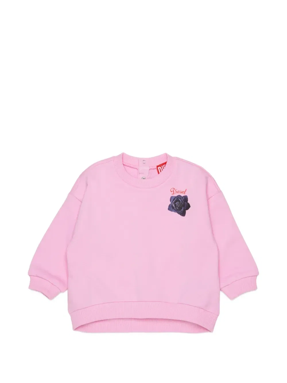 Свитер с вышитым логотипом Diesel Kids, розовый
