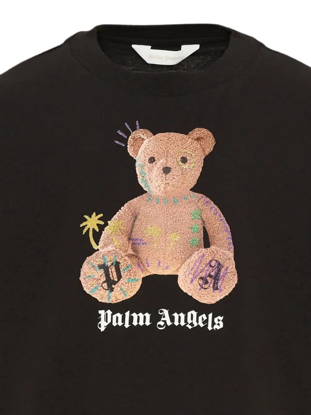 Футболка с логотипом и принтом медведя Palm Angels Kids, черный — фото 3