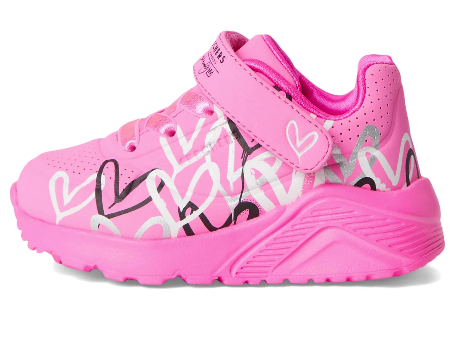 Детские кроссовки для девочек с игровым верхом Skechers, Hot Pink Synthetic Multi Trim — фото 4
