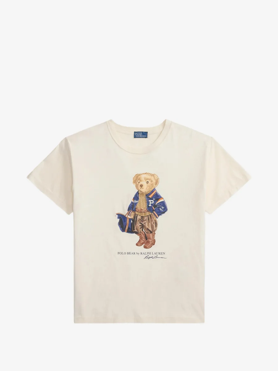 Футболка Polo Ralph Lauren с медвежонком, белый — фото 4
