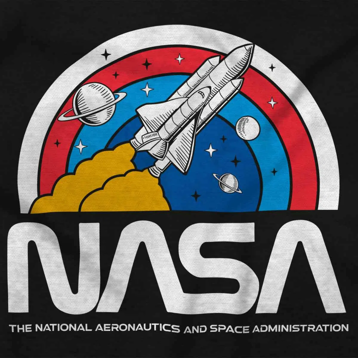 Детский боди-комбинезон с коротким рукавом NASA Vintage Retro Space Shuttle Brisco Brands, Black — фото 2
