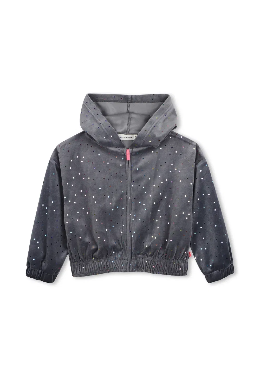 Детский кардиган с капюшоном для девочки - толстовка на молнии Billieblush, Charcoal Grey — фото 2