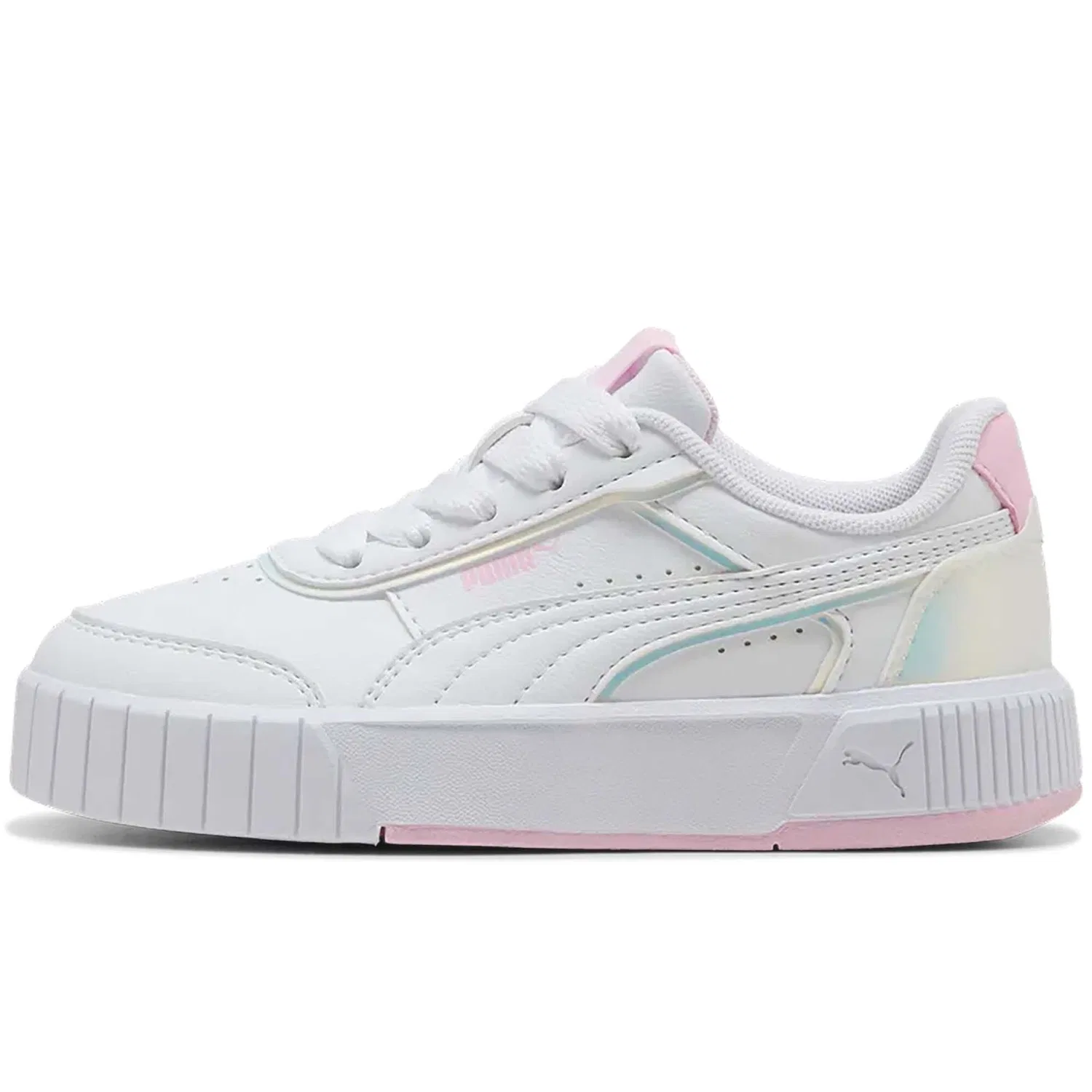 Детские кроссовки для девочек с платформой Carina Mia Holo 2.0 Ps Puma, Weiss Rosa