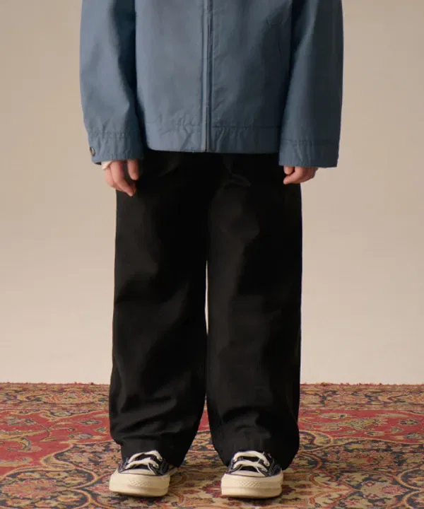 Коттоновые брюки с сатиновой отделкой, Musinsa Standard Kids, черный