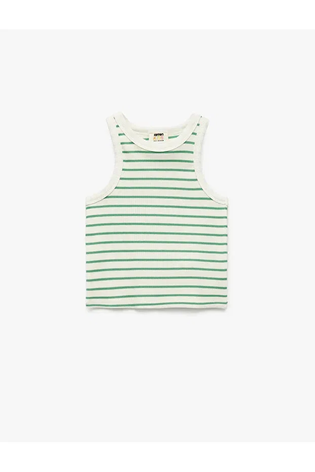 Детское для девочек хлопковое майка Koton, Green Striped
