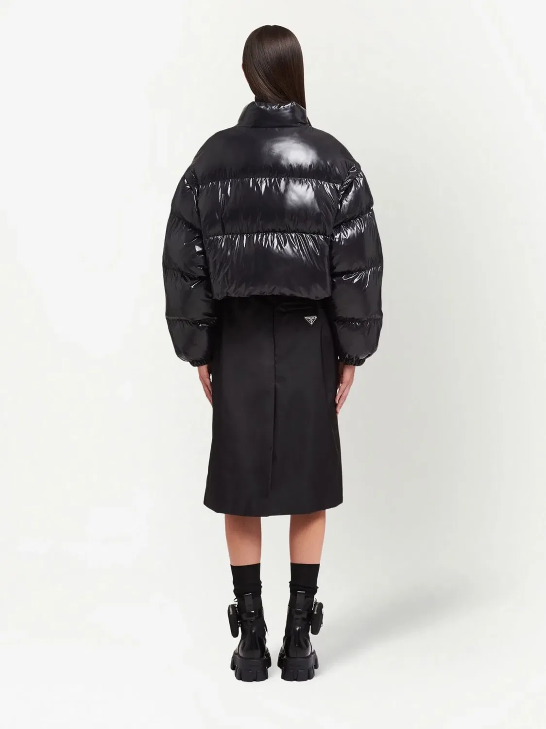 Пуховик Re-Nylon с detachable рукавами Prada, черный — фото 4