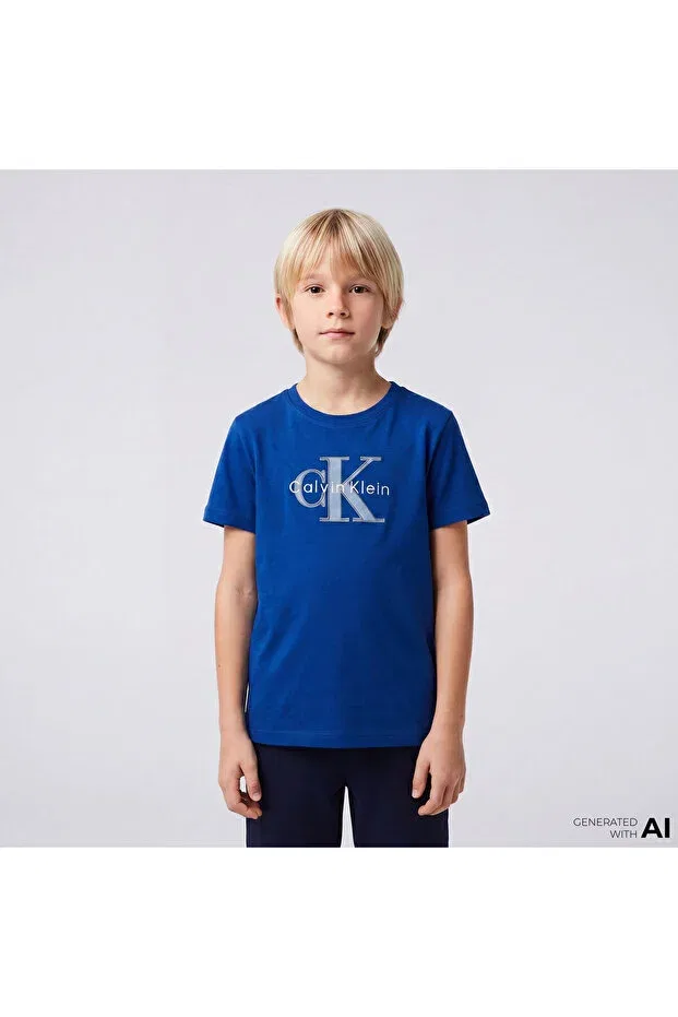 Детская футболка для девочек с коротким рукавом Calvin Klein, Blue