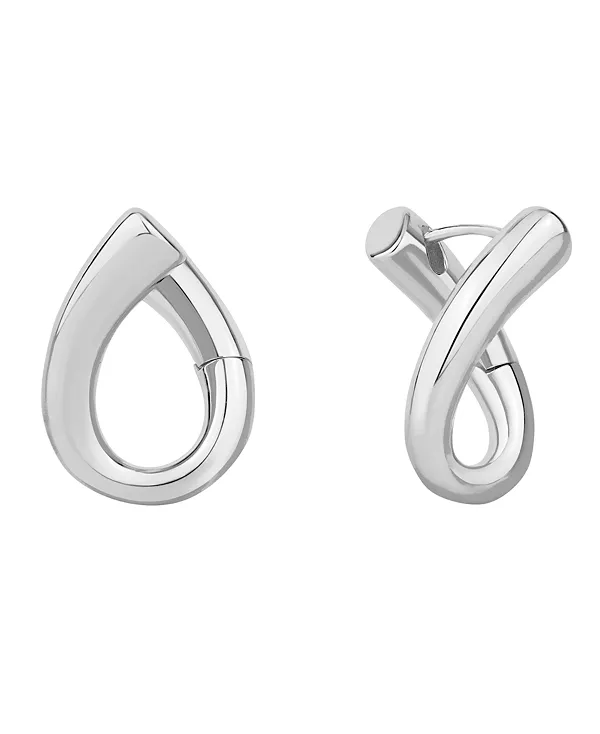 

Серебряные и золотые серьги-кольца с закручивающейся застежкой And Now This, silver