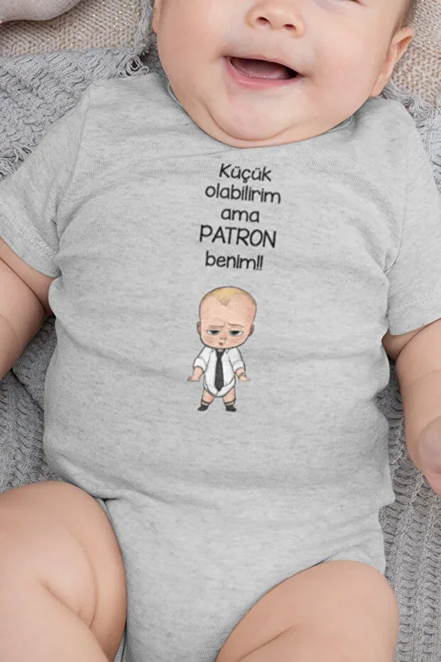 Детское боди для девочек хлопковый Boss Baby Overoz, Серый