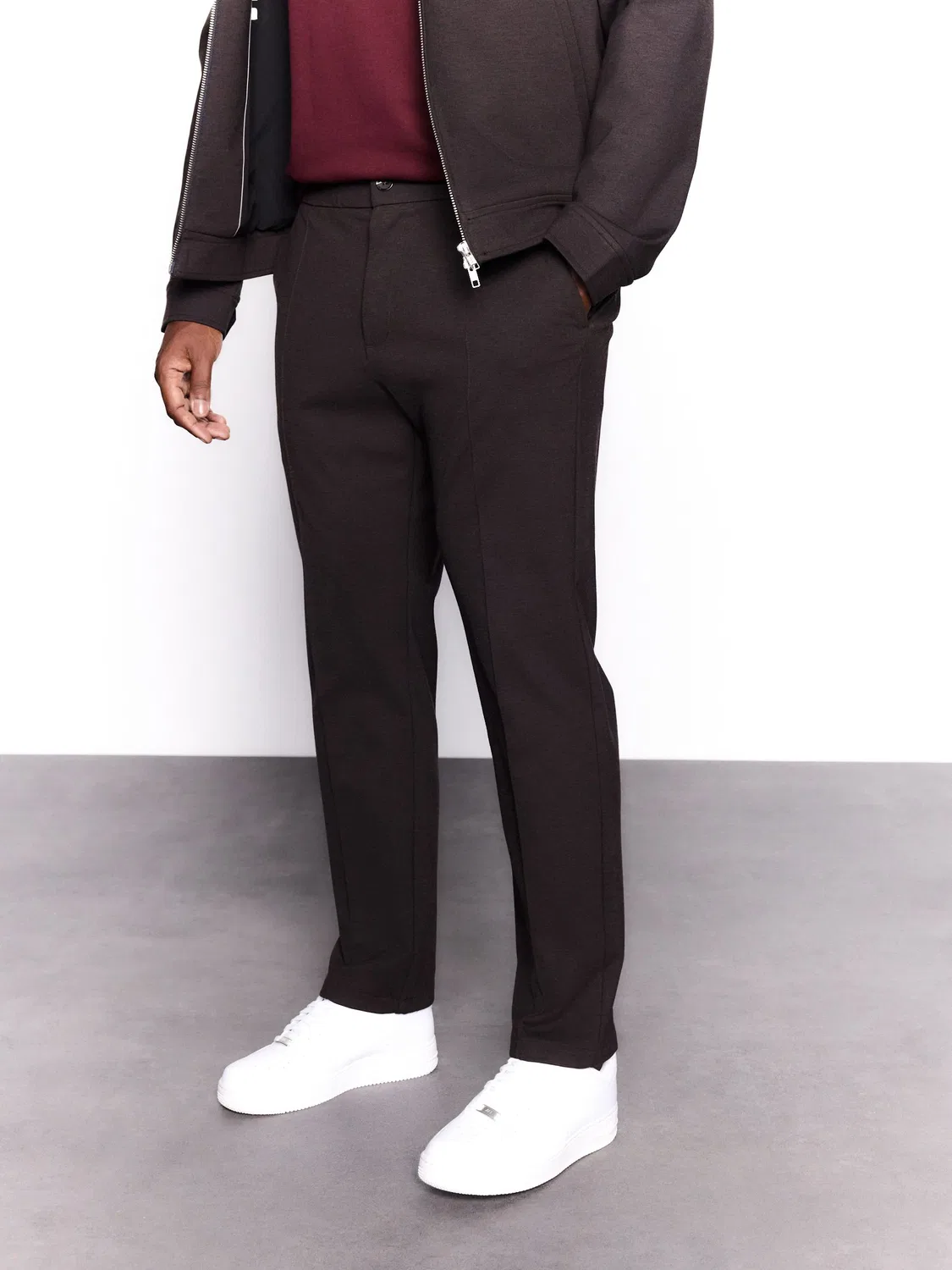 Брюки с эластичным поясом, slim fit Next, коричневый
